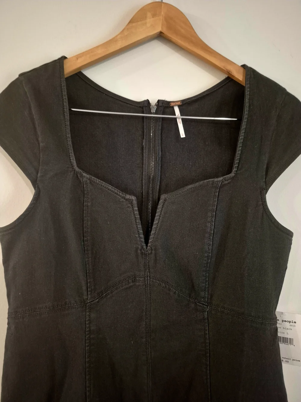 (NWT) Free People Liam Denim Mini Dress In Black